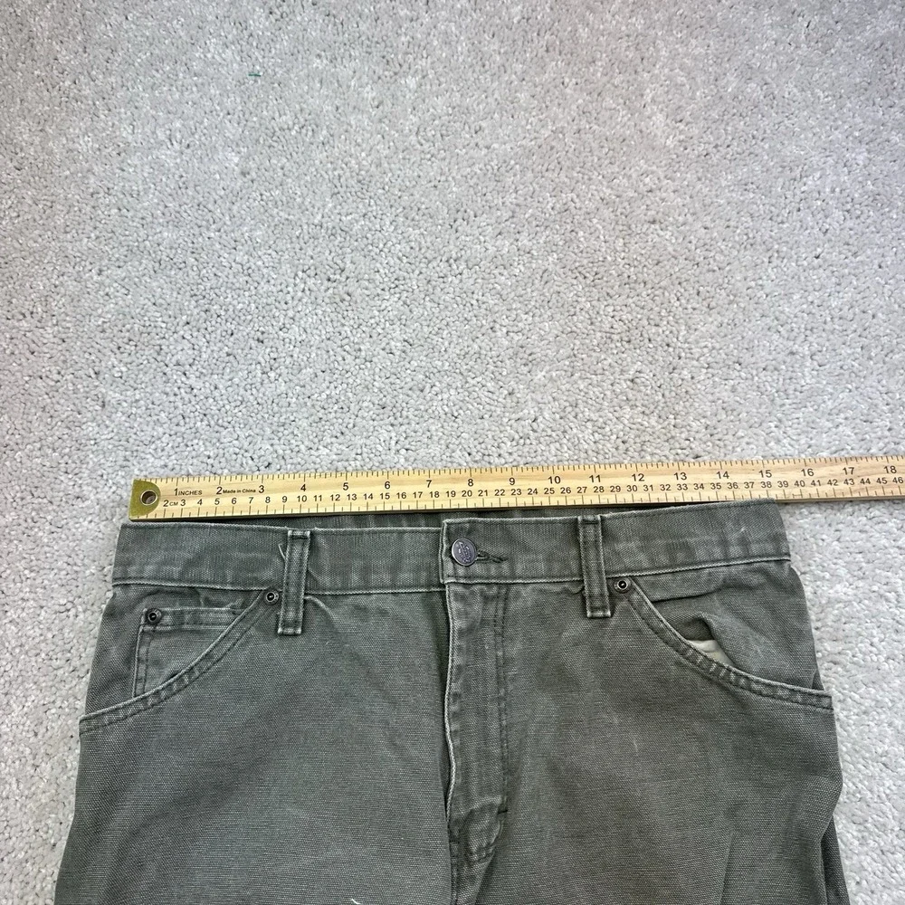 Y2K Distressed Dickies Carpenter Pants Green Size 30x31 Workwear Grunge Skater